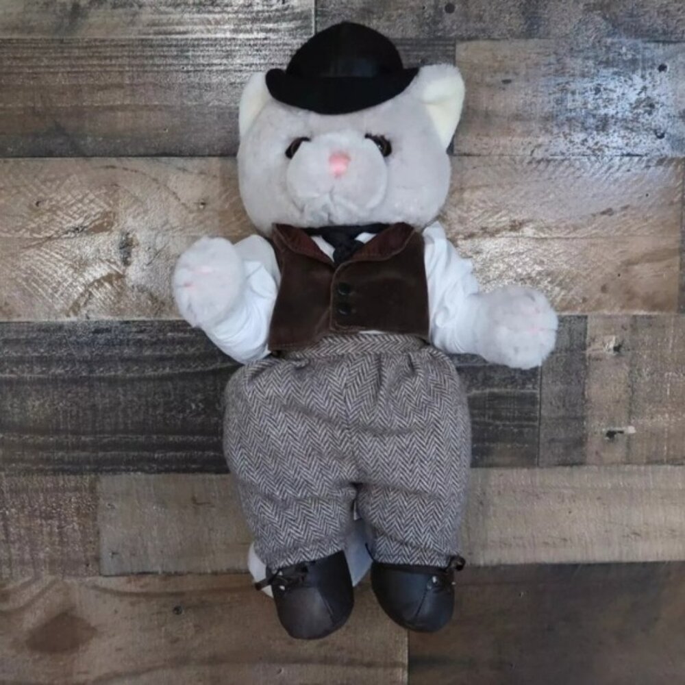 1983 Carousel by Guy Plush Cat Hat Vest Moulin Rouge Toulouse Lautrec La Chat